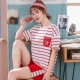 Meng Yu Nian mùa hè cotton của phụ nữ tại nhà dịch vụ phụ nữ cotton tinh khiết ngắn tay quần short áo pull nhà máy bán hàng trực tiếp - Cặp đôi