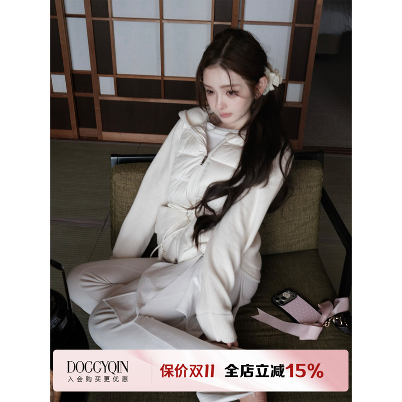 Doggyqin Soft Woven Ballet Wool down Jacket, Light, Warm and Comfortable, Winter Hooded Short Style 90 White Duck down Jacket Doggyqin Soft Woven Ballet Wool down Jacket, Light, Warm and Comfortable, Winter Hooded Short Style 90 White Duck down Jacket