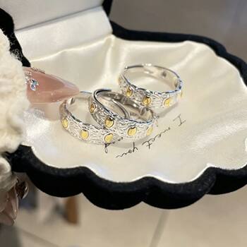 Pure silver 9999 ancient method retro wheat ear ring light luxury fashion wealth gathering ring live