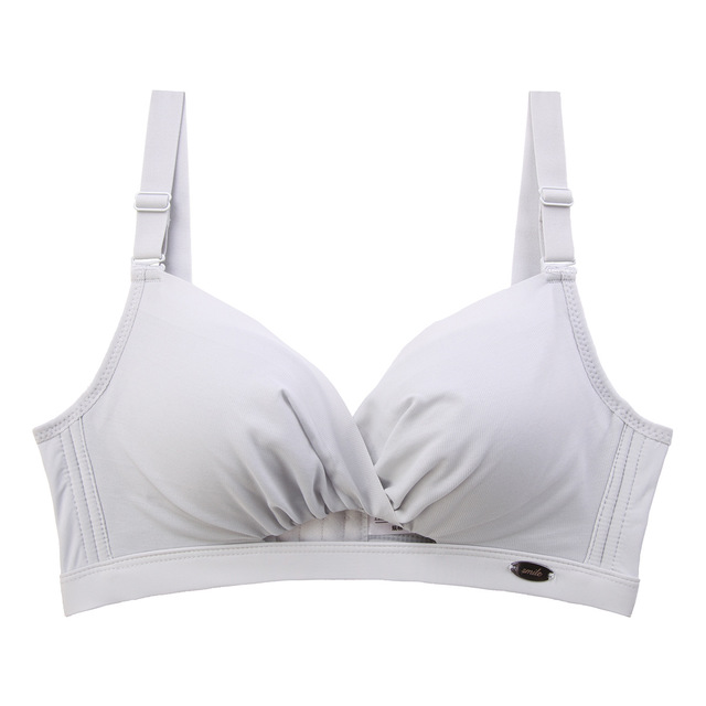 Sexy hoàn toàn thoải mái không có vòng thép chéo rỗng 5 cm dày lót womens màu rắn thu thập thoải mái điều chỉnh áo ngực.