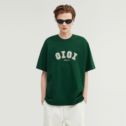 Хлопковая футболка с коротким рукавом для влюбленных, этнический стиль, круглый воротник, оверсайз, в американском стиле