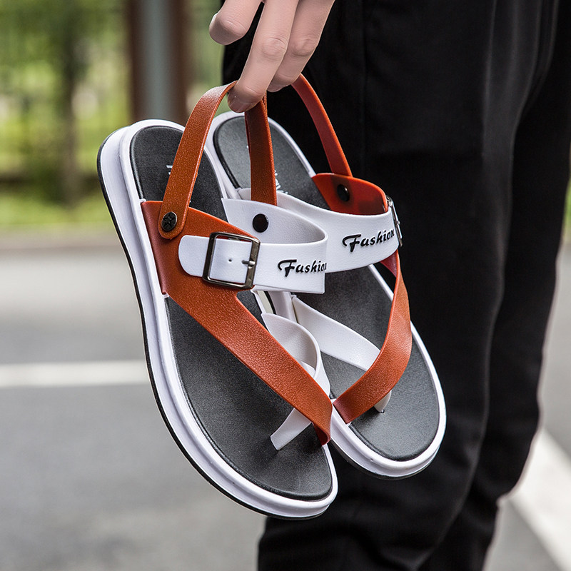 Sandals men's summer casual wear men's driving clip flip-flops tide outdoor beach shoes non-slip personality