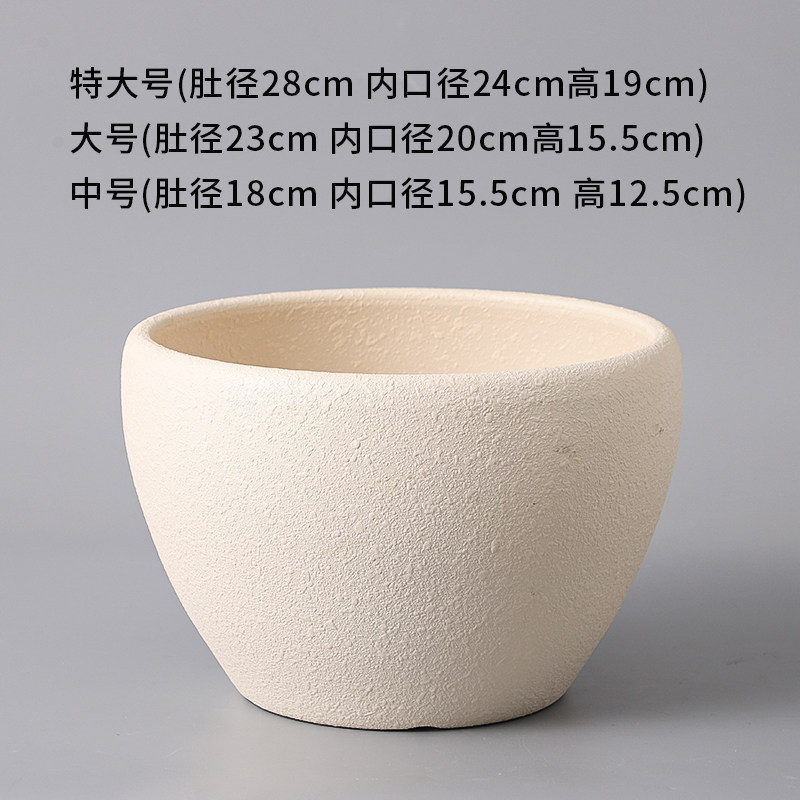 Simple Retro-Style Large Ceramic Flower Pot for Home Use, Indoor Floor-Standing for Succulents, Orchids, and Green Plants, Extra-Large Diameter, Money-Attracting