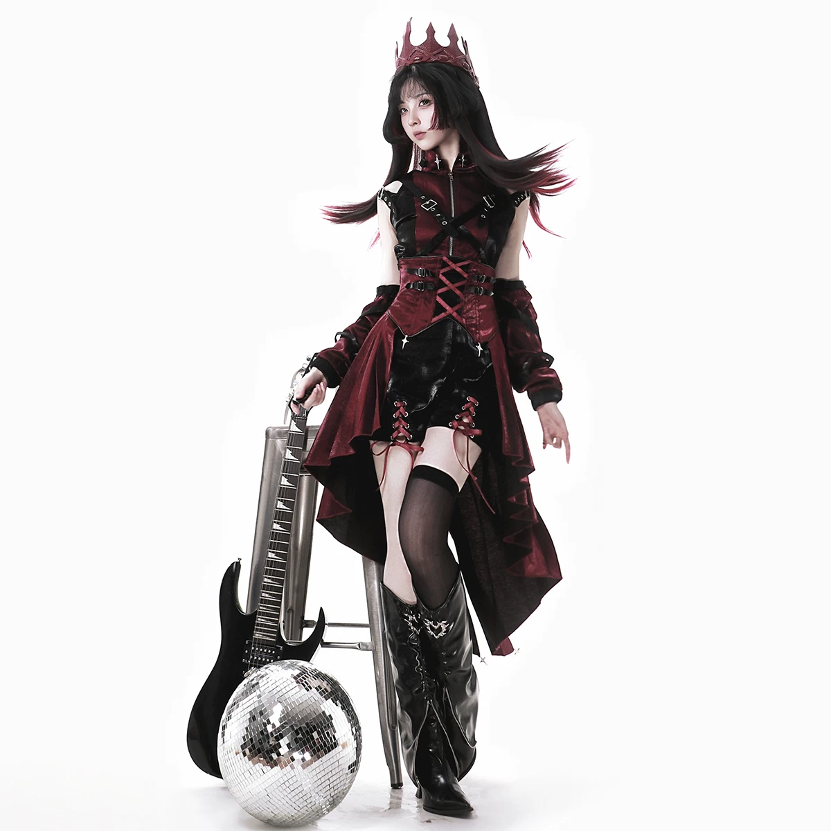 Girl's Neverland Original Future Assassin Lolita Gothic Top Shorts Baby Bag Skirt Sleeve Set
