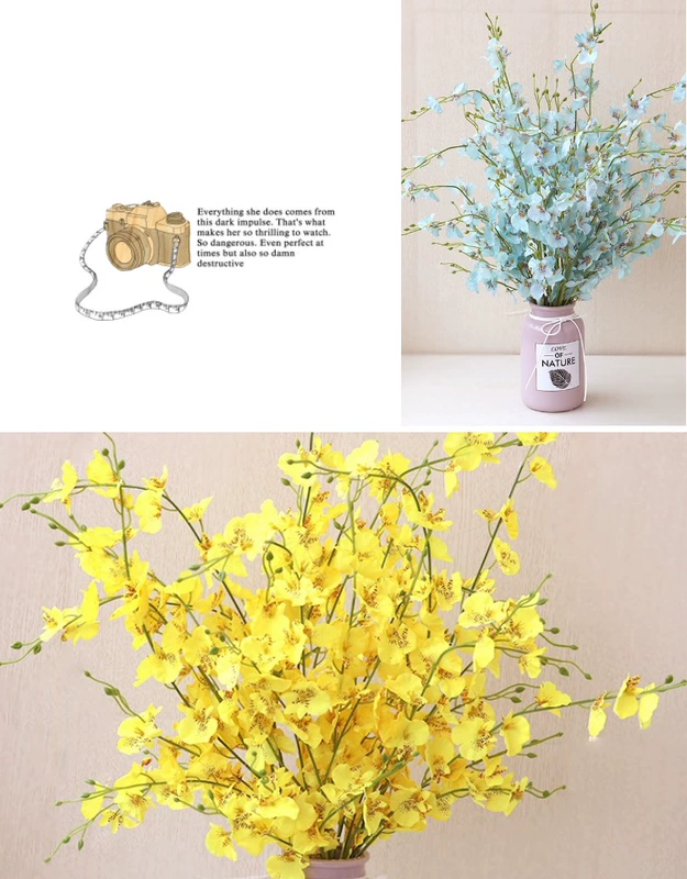 Hoa giả trong nhà hoa giả bó hoa vàng nhảy múa hoa nhựa phòng khách trang trí hoa trang trí hoa trang trí - Hoa nhân tạo / Cây / Trái cây