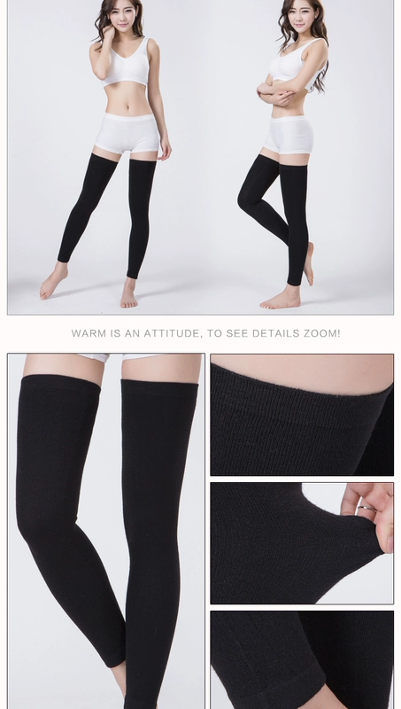 Cashmere ấm gối đầu gối chân lạnh cũ dài dày nam và nữ mùa thu và mùa đông phòng điều hòa chân đặt len ​​trên đầu gối vớ xà cạp