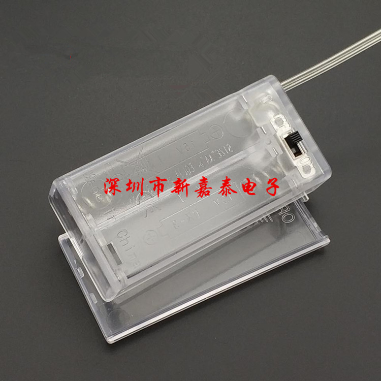 No 5 2pcs transparent battery box AA 2pcs No 5 battery compartment with wire with switch with cover Battery holder Spot