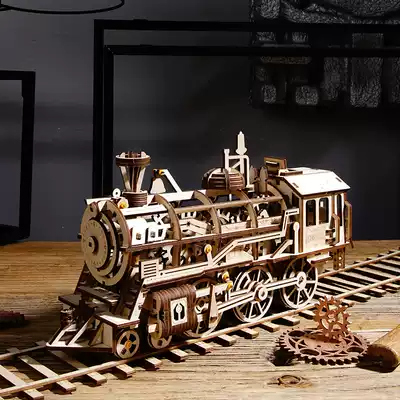 Ruo state 3D puzzle wooden mechanical transmission model DIY handmade adult difficult creative birthday gift