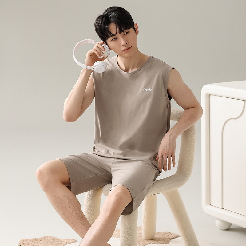 2026 New Modal Pajamas for Men, Summer Sleeveless Vest and Shorts, Casual and Can Be Worn Outside, Home Wear Set