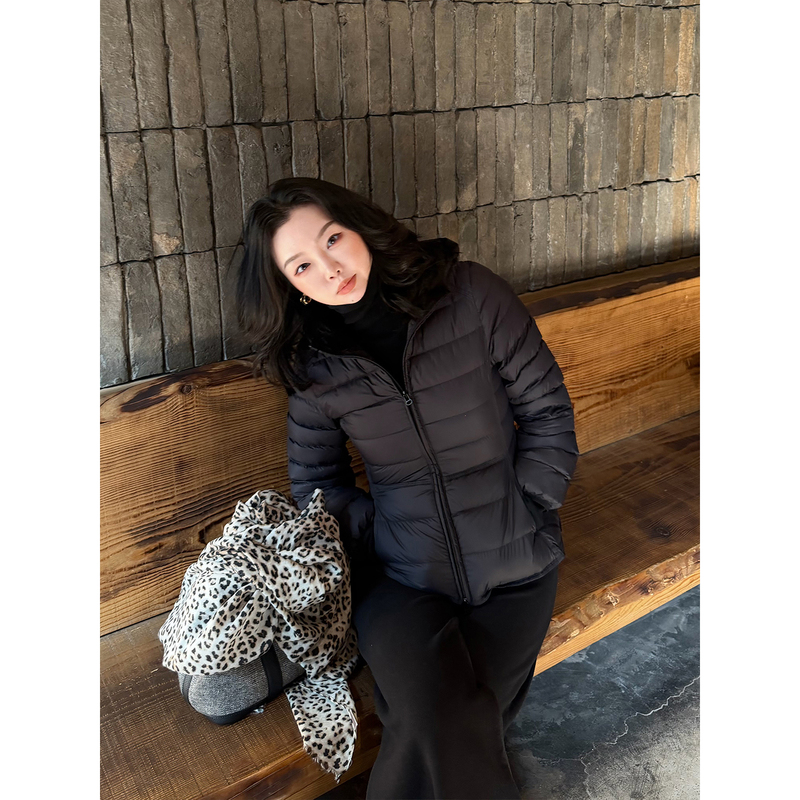 Ye Laoben [Sandglass Waist Ribbed down Jacket] Slightly Plump Figure, Slimming, Versatile, Lightweight and Warm down Jacket