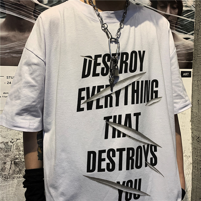 Summer dress 2021 new summer short-sleeved T-shirt different couples dress class suit suit letter printing ins Korean version