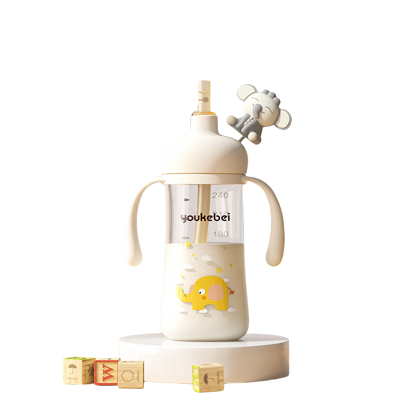 爱尼诺学饮杯牛奶杯婴幼儿童水杯宝宝直饮奶瓶吸管杯1岁2岁3以上