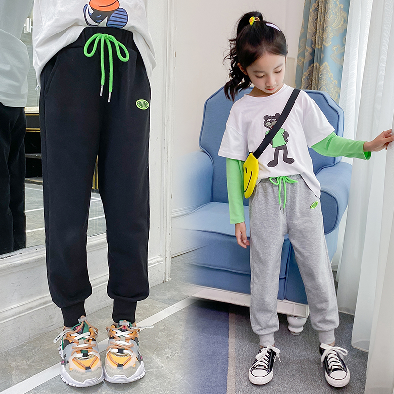 Girlpants Xuân Thu 2020 mới của Hàn Quốc phiên bản của yangqi childrens trẻ em vừa mùa thu váy lỏng lẻo bên ngoài mặc quần thể thao giản dị.