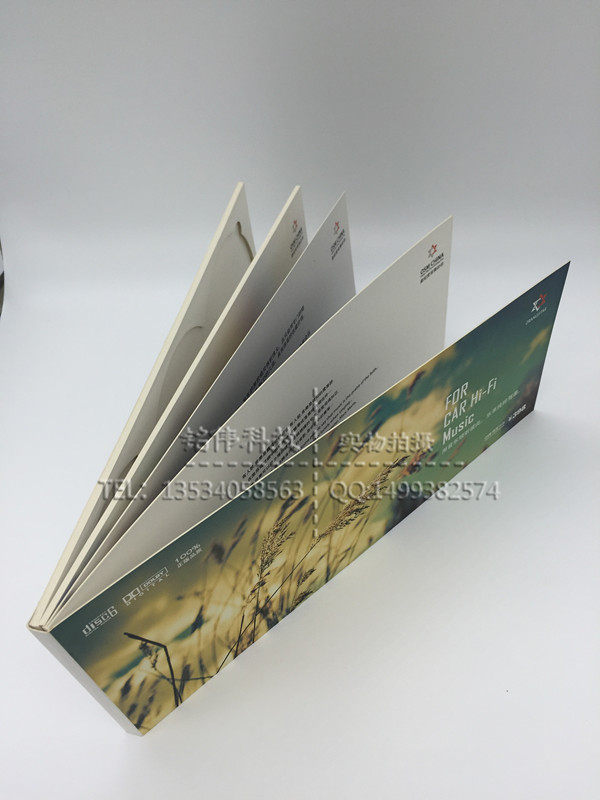 Hardcover CD box CD DVD album production with color page custom bronzing over UV packaging printing