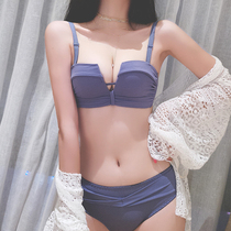 Small breasted flat breast bra hood Adolescent Girls Closeted Breast-adjusted Upper Tosexy No-steel ring to woo the Japanese lingerie suit