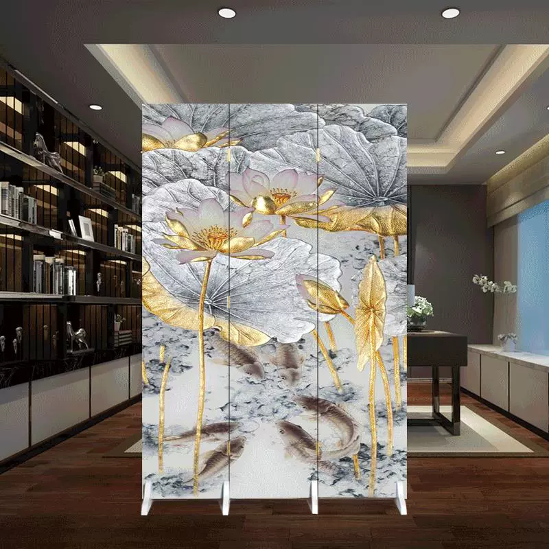 Ván gỗ Trung Quốc màn hình đơn giản gấp trang trí tường thanh văn phòng vải di động rắn gỗ hiên màn hình gấp - Màn hình / Cửa sổ vach ngan phong khach