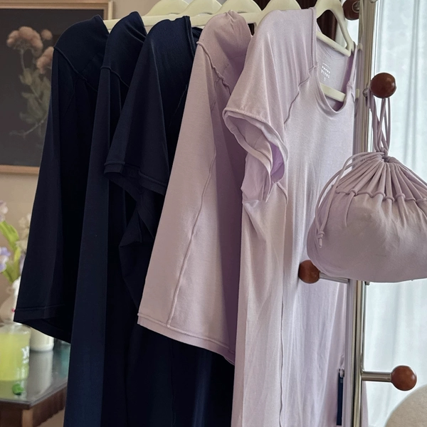 Deep Sleep Seamless Pajamas with Chest Pads, Summer Sleep Pants That Can Be Worn Outside, Loungewear Set for Women, Short-Sleeved Shorts That Can Be Stored Deep Sleep Seamless Pajamas with Chest Pads, Summer Sleep Pants That Can Be Worn Outside, Loungewear Set for Women, Short-Sleeved Shorts That Can Be Stored