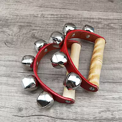 奧爾夫樂器打擊樂器幼兒園兒童手搖鈴皮手鈴馬蹄鈴木製半圓搖鈴