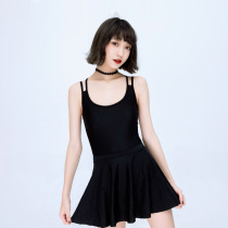 One-piece swimsuit female punk style back cross hipster small breasts gather Haraside wind conservative conjoined split skirt