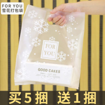 Snow crisp tote bag Bread takeaway packaging bag Creative plastic bag baked goods vest thickened packaging bag