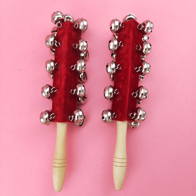 Factory direct sales of children's Orff percussion instrument toys kindergarten early teaching aids 21 bell sticks hand-shake string bells