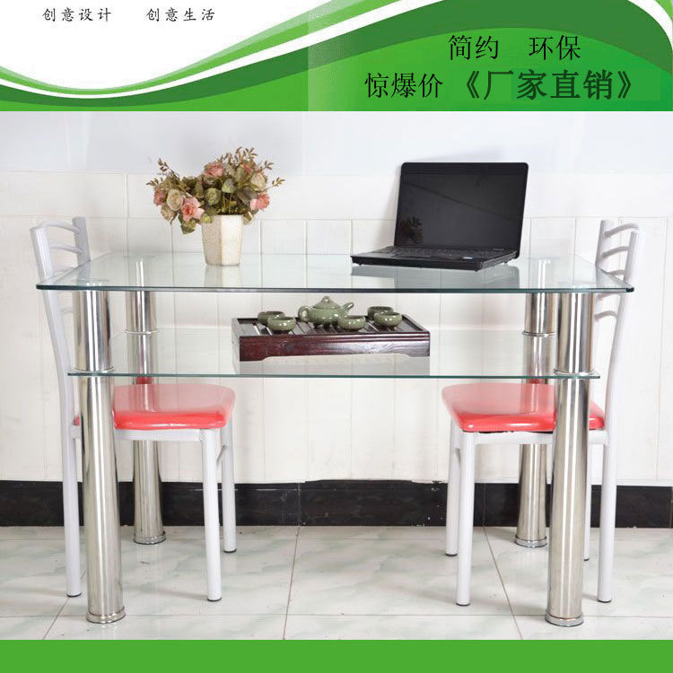 Fashionable Internet Celebrity Glass Desk Office Desk Dining Table Rectangular Table Designer Workbench Minimalist Style Computer Desk
