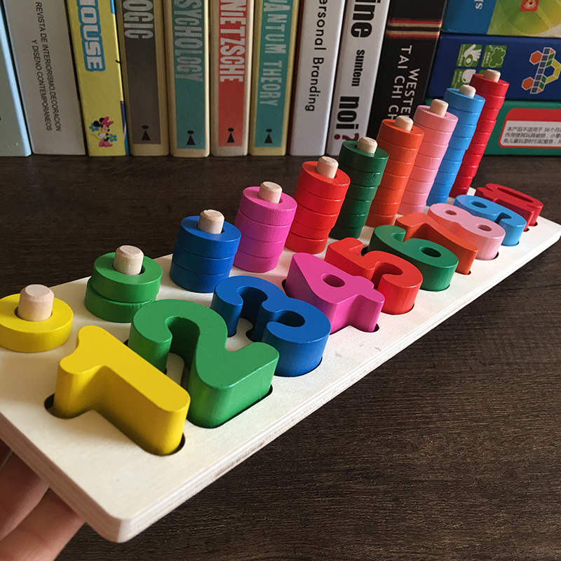 1-2-3-4-year-old digital shape Logarithmic Board Cognitive Kindergarten Mathematical Arithmetic Teaching Aids Early Lessons Intelligence Toys