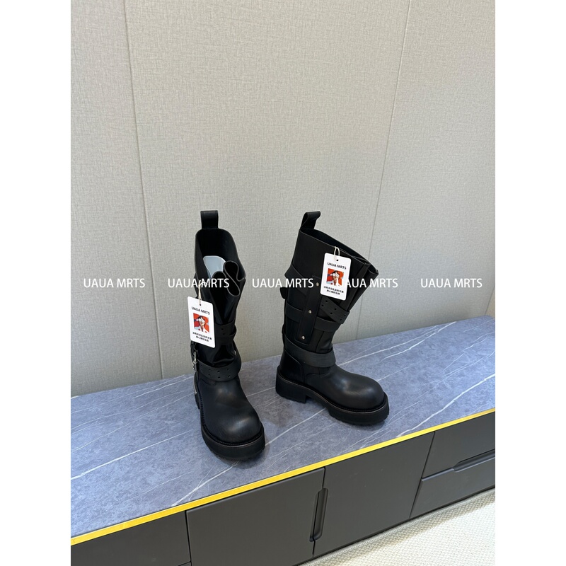Uaua Mrts Sweet Cool Girl! Battle-Damaged Venom Boots for Men and Women, Thick-Soled Lace-Up High Boots, Motorcycle Rider Boots