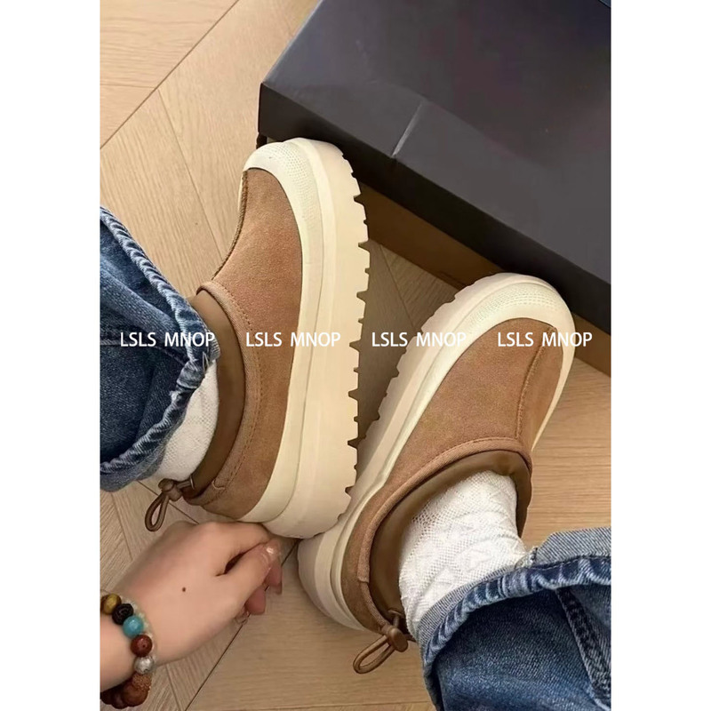 Uaua Mrts Wang Yibo Style Thick-Soled Snow Boots for Women, Fleece-Lined Short Boots, High and Low Top Warm Snow Cotton Shoes for Men