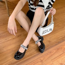 Leather British small leather shoes female Japanese jk summer thin round head white thick bottom Mary Jane shoes Lolita shoes