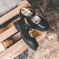 Hepburn style small leather shoes Japanese womens jk shoes summer thin section Lolita thick heel single shoes thick bottom Mary Jane womens shoes