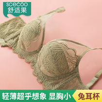 Comfortable fruit big breasts show small super thin bra sexy lace big girl bra summer no sponge underwear women