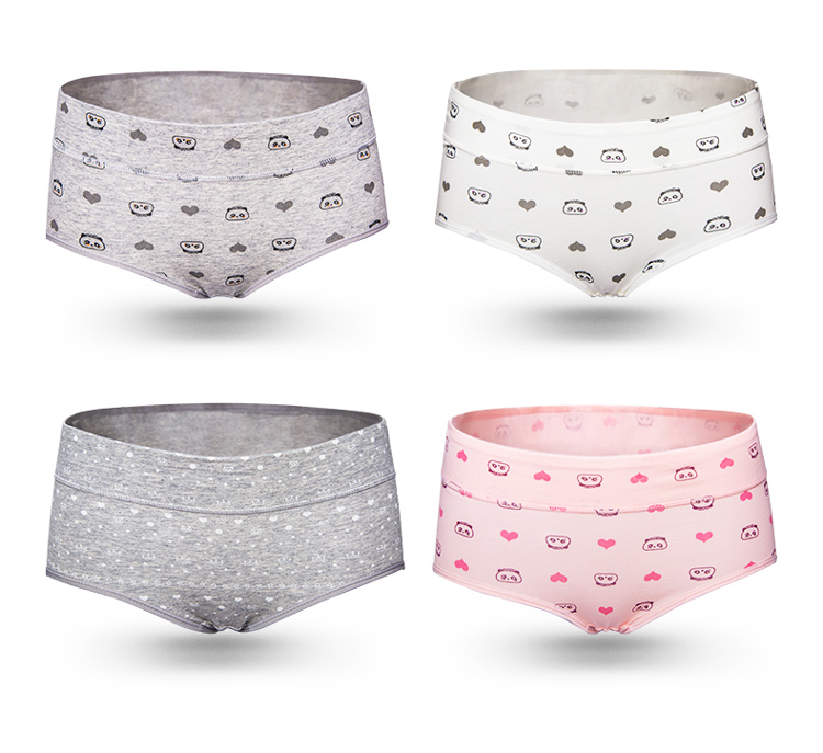 Quần lót nữ màu đỏ bông cotton thắt lưng quần màu xám trắng cô gái quần quần 4 hộp quà quần sịp đùi