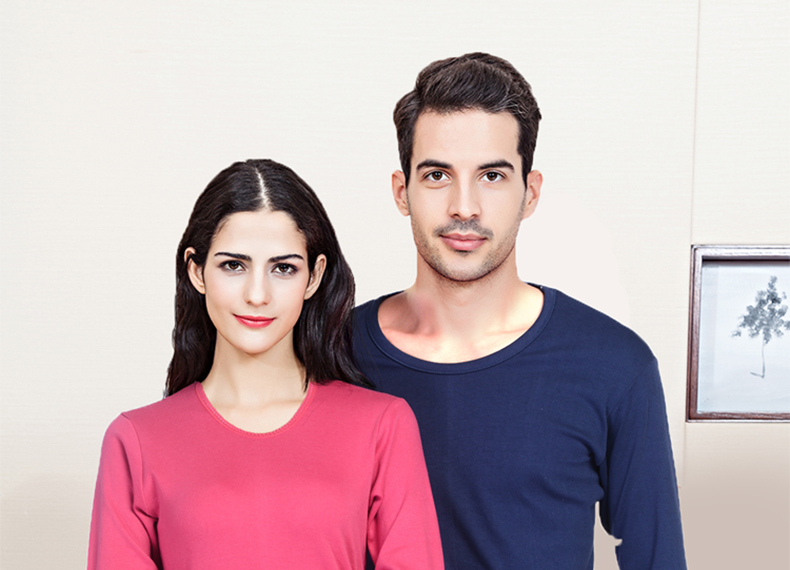 Đậu đỏ cho nam và nữ xuân hè đơn lớp không có nhung dài tay cotton cổ tròn áo len cotton quần lót bộ đồ mỏng phần mỏng đồ bộ pijama