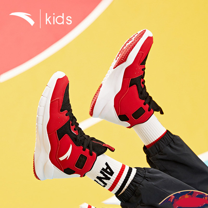 Anta children's shoes boys basketball shoes children's sports shoes 2022 new high tube non-slip middle and big children's student sneakers DF