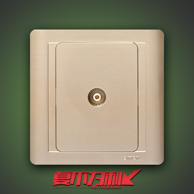 Simon Switch Socket 55 Series Champagne Panel 1 Minute 2 Out of cable TV 86 Type N55113-56