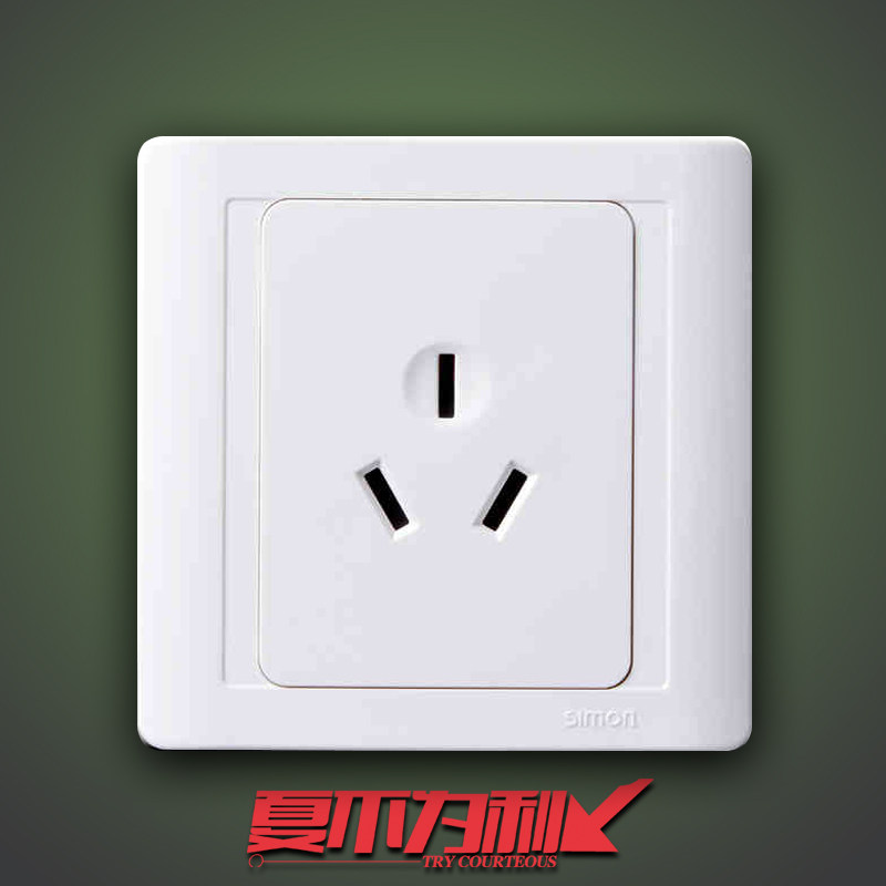 Simon Switch Socket 55 Series 16A Three-hole Air Conditioning Inserts Simon Panel 86 Type 3 Holes White N51681