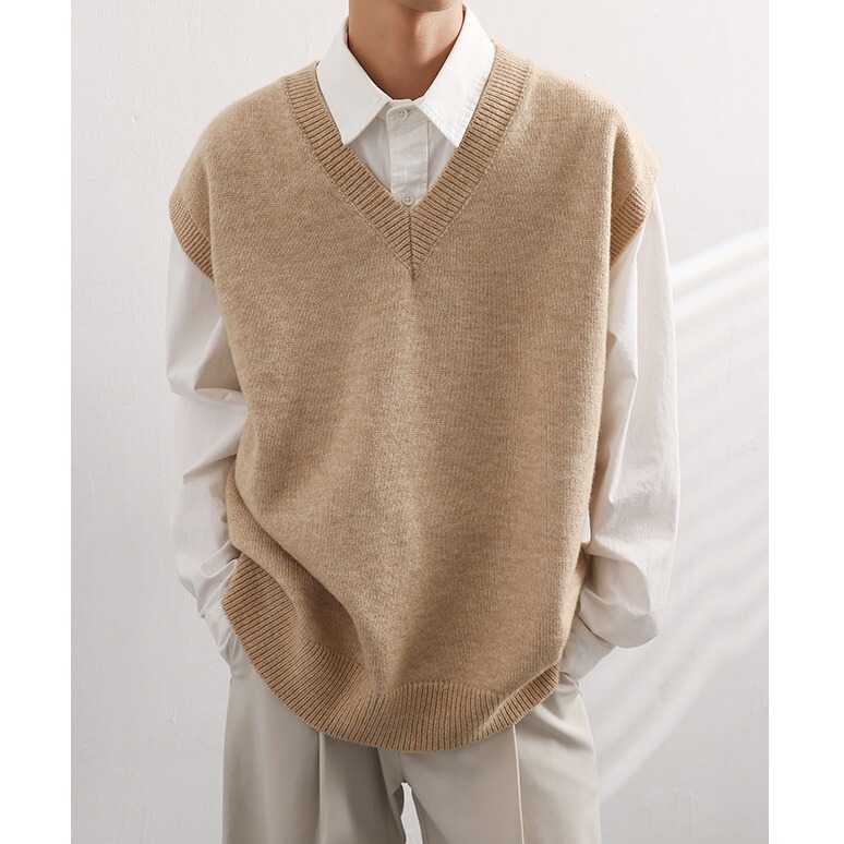V-Neck Knitted Vest for Men and Women, Sleeveless Sweater, Autumn and Winter 2025 New Style, Couple Layering Outerwear, Trendy