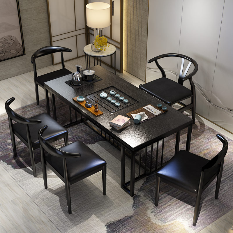Fire stone tea table household kung fu tea table tea table with kettle integrated modern minimalist office tea table and chair combination