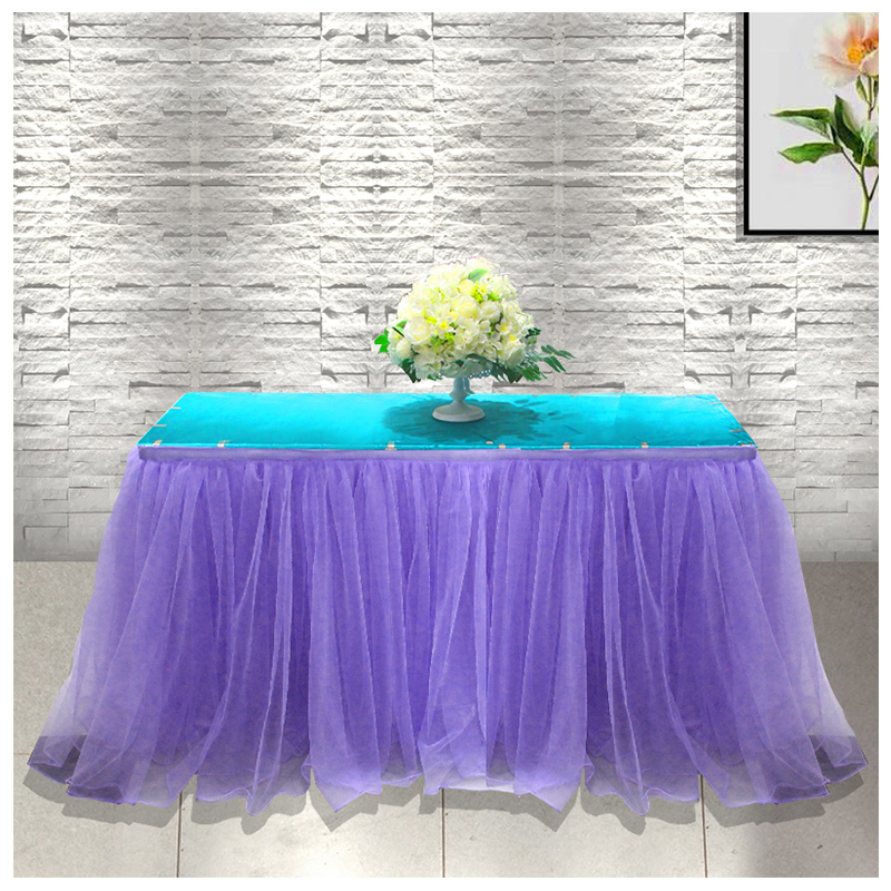 Custom Wedding Mesh Yarn Table Dress Banquet Hotel Table Cloth Cold Table Dress Meeting Exhibition Sign To The Terrace Venue Dessert