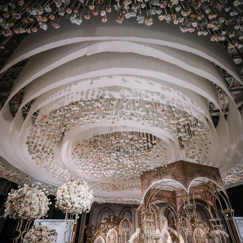 Thickened stretch cloth suspended ceiling wedding props suspended ceiling yarn wedding stage decoration milk silk flat cloth auditorium fabric