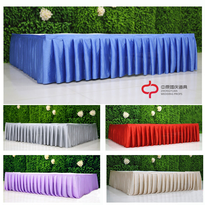 Wedding Prop Stage Skirt T Apron Ttai Apron Table Skirt Clot Decoration Yarn Mantle Ice Silk Burkini Velvet Fabric Background Yarn