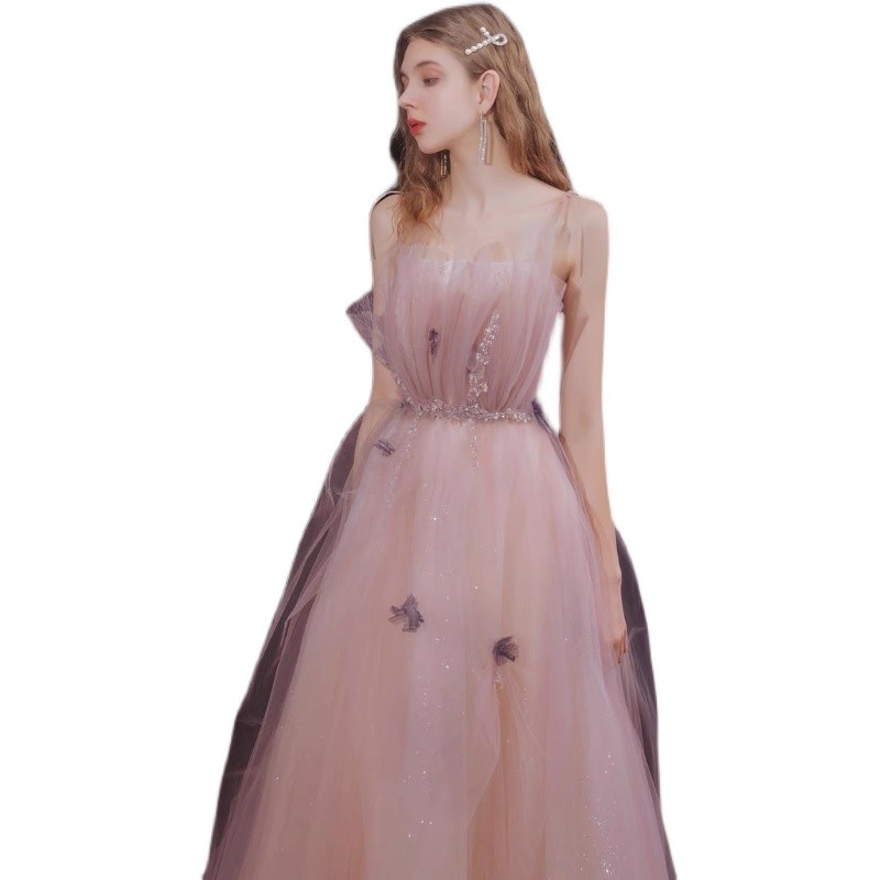 Evening dress, fuchsia starry sky for adults, lifting effect Evening dress, fuchsia starry sky for adults, lifting effect