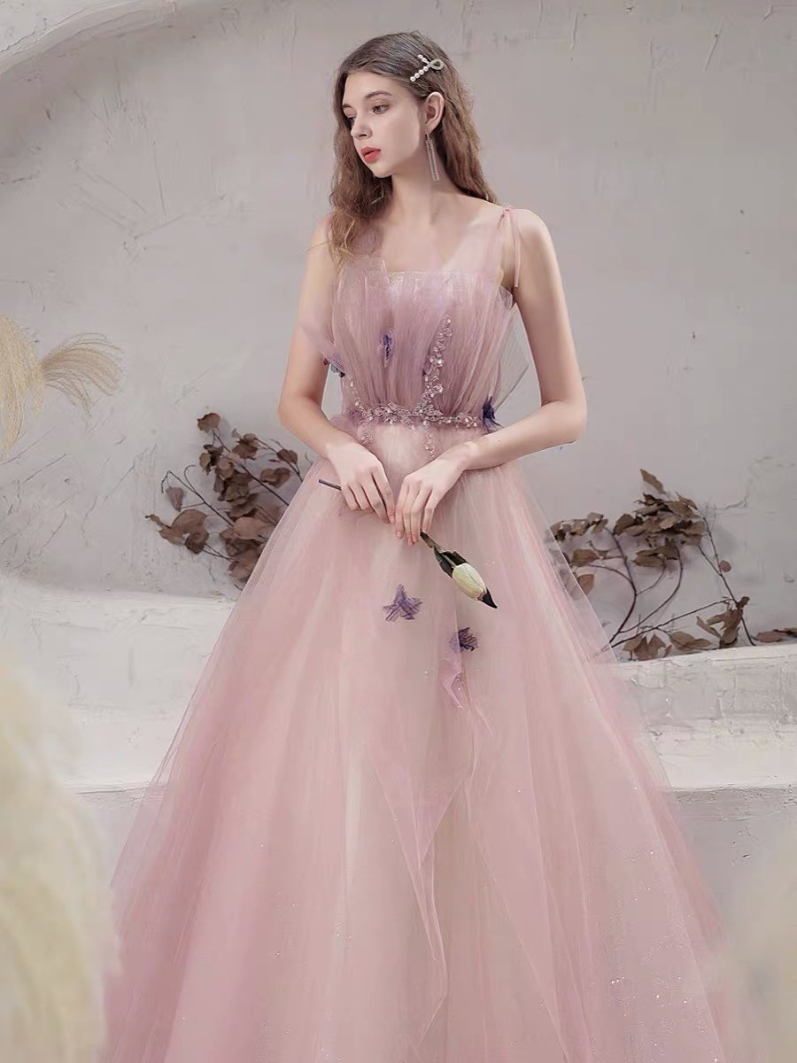 Evening dress, fuchsia starry sky for adults, lifting effect Evening dress, fuchsia starry sky for adults, lifting effect