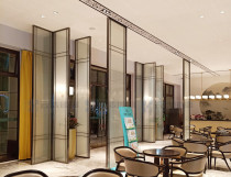 Sandwich landscape painting clip Juan drawing glass screen partition stainless steel frame sliding door Changhong pit glass