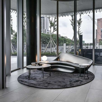 Zaha Has simple curved creative fiberglass moon sofa Nordic special-shaped 7-character corner sofa moon sofa