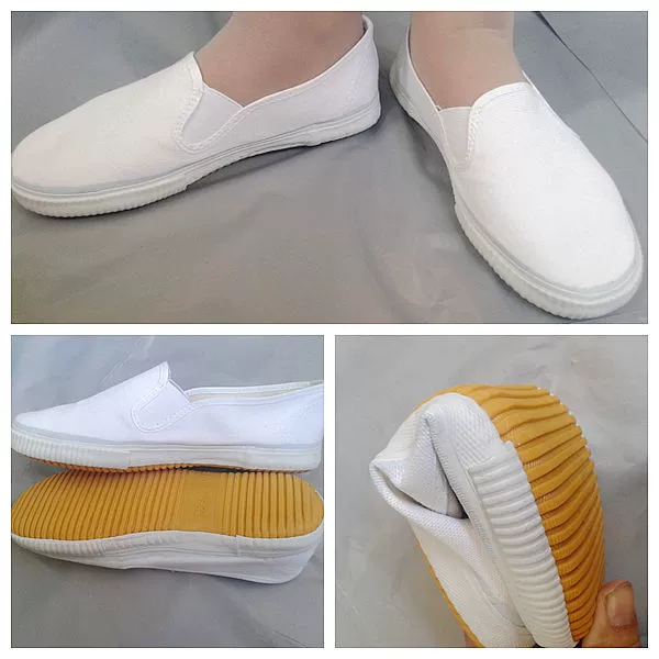 Giày đế bệt đế bằng màu trắng