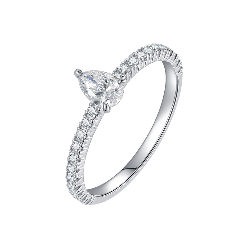 Кольцо Leo Star Diamond белое золото капля