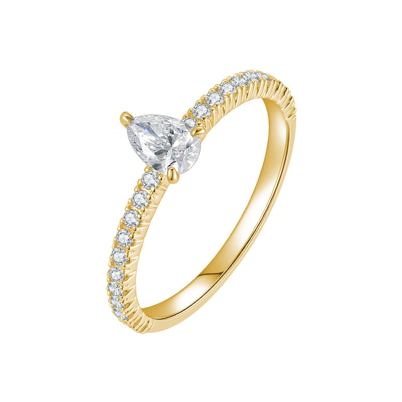 Кольцо Leo Star Diamond желтое золото капля