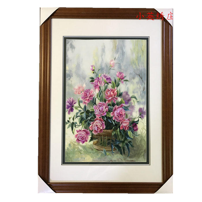 Pure handmade new boutique Suzhou embroidery painting Su embroidery finished product hanging painting Xuanguan decoration painting 4060 static objects flower arrangement